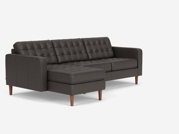 Evoque Ardesia with walnut Legs - Left Hand Facing Chaise - Regular Arm Height