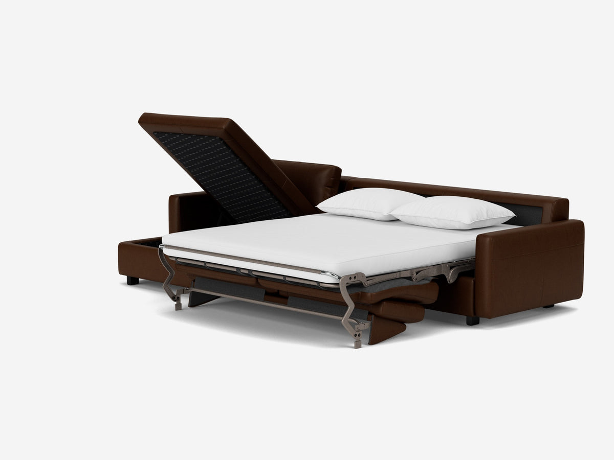 Coachella Madera with Black Ash Legs - Narrow Arms - Queen - Left Hand Facing Storage Chaise