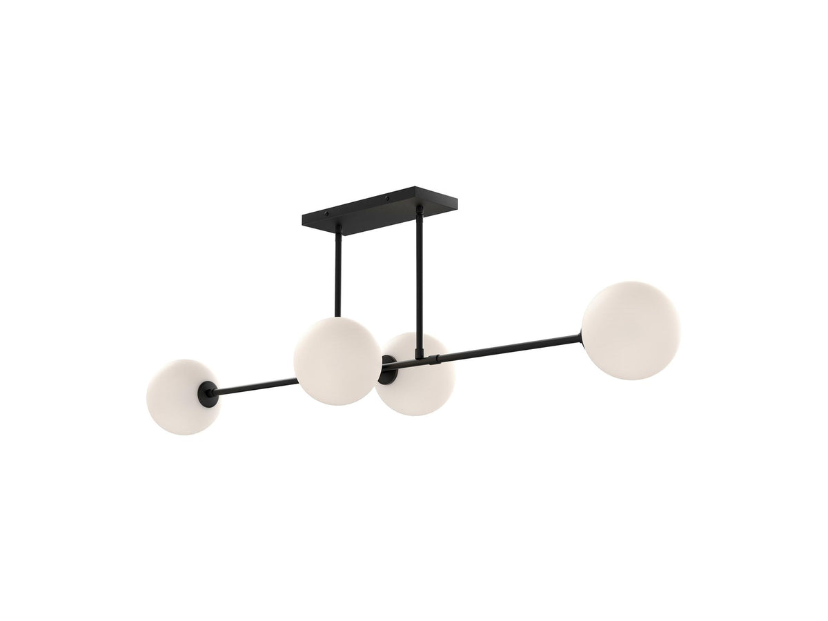 Cassia Linear Pendant – Matte Black/Opal Matte Glass