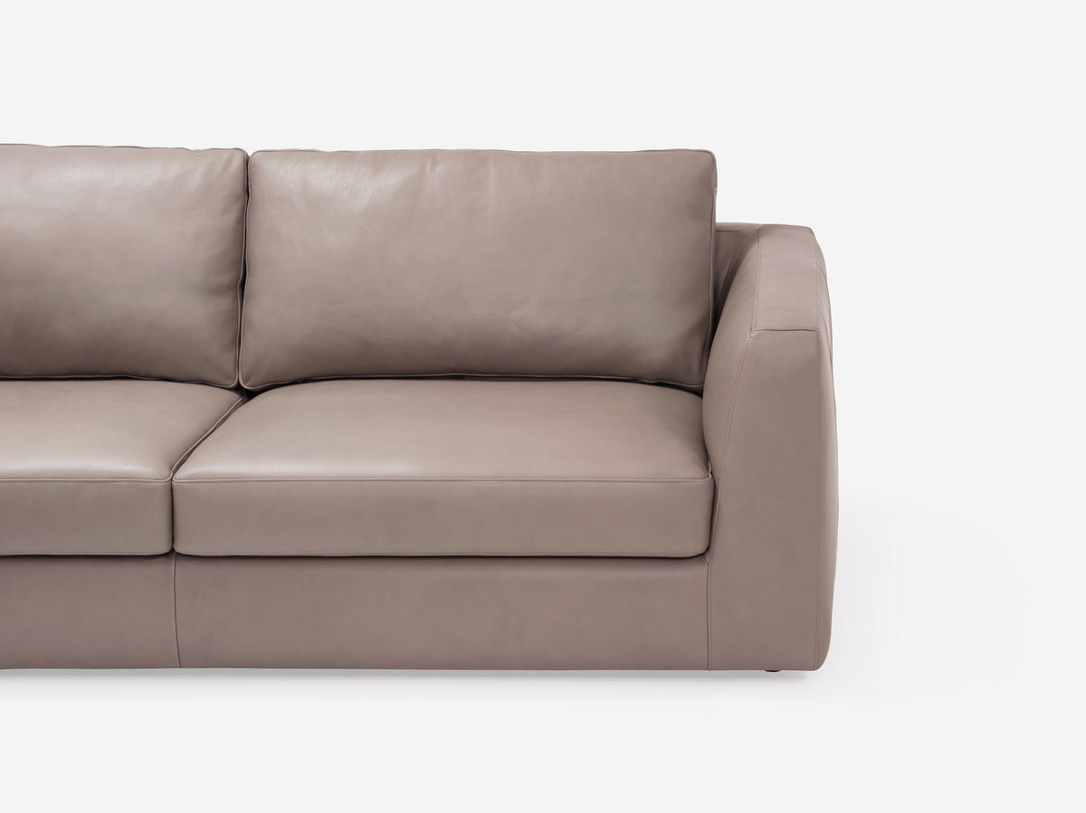 Suave Chrome - Left Hand Facing Backless Chaise - 1.5" Legs