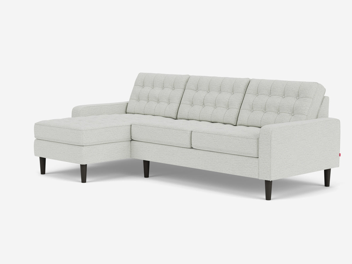 Arctic Wolf with Black Ash Legs - Left Hand Facing Chaise - Low Arm Height