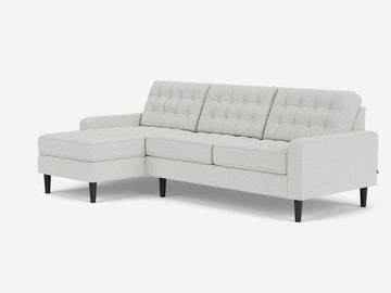 Arctic Wolf with Black Ash Legs - Left Hand Facing Chaise - Low Arm Height