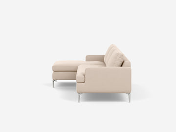 Grade 30 Panama Natural with Aluminum Legs - Left Hand Facing Chaise