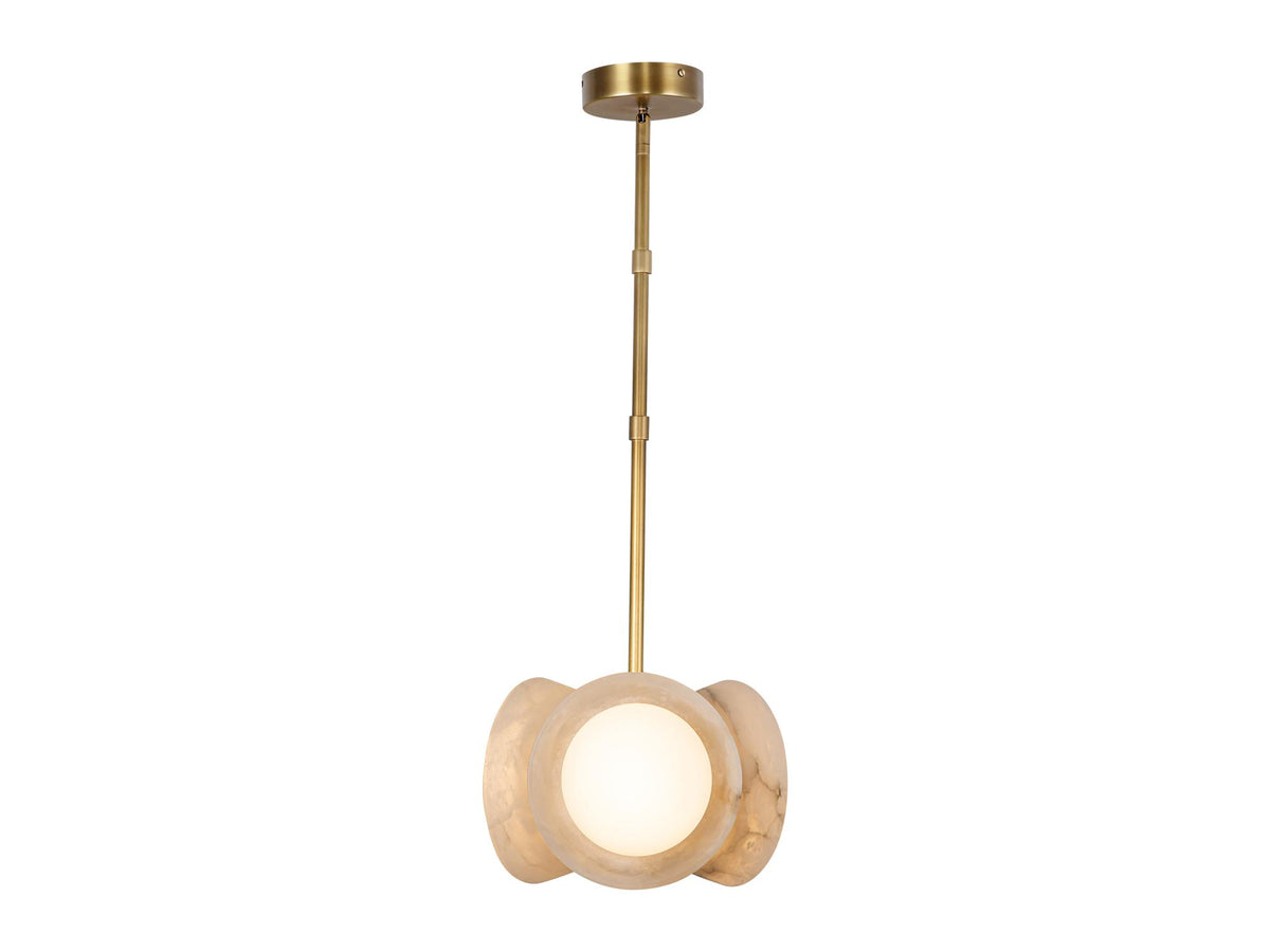 Alonso Pendant – Vintage Brass/Alabaster