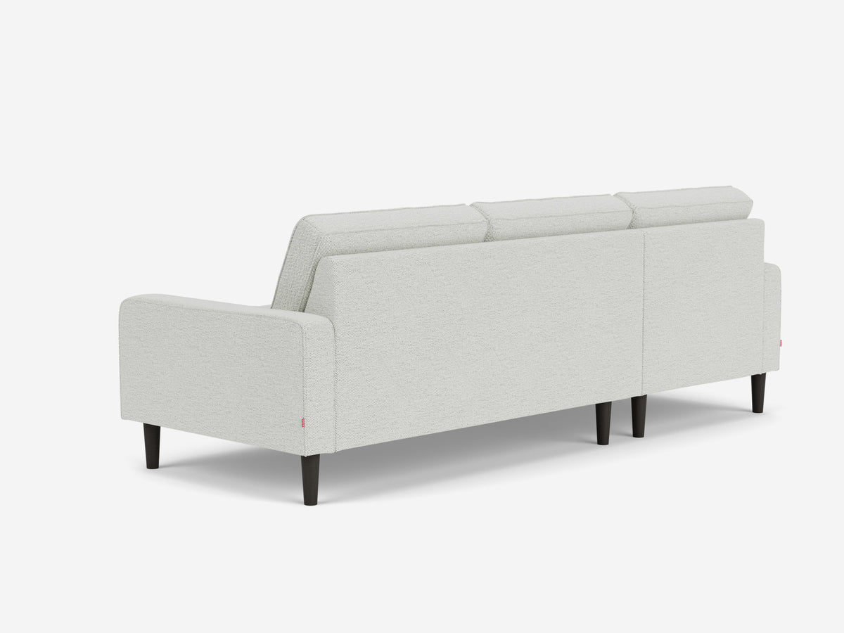 Arctic Wolf with Black Ash Legs - Left Hand Facing Chaise - Low Arm Height