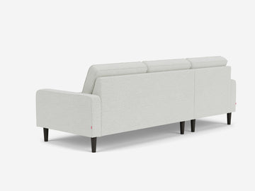 Arctic Wolf with Black Ash Legs - Left Hand Facing Chaise - Low Arm Height
