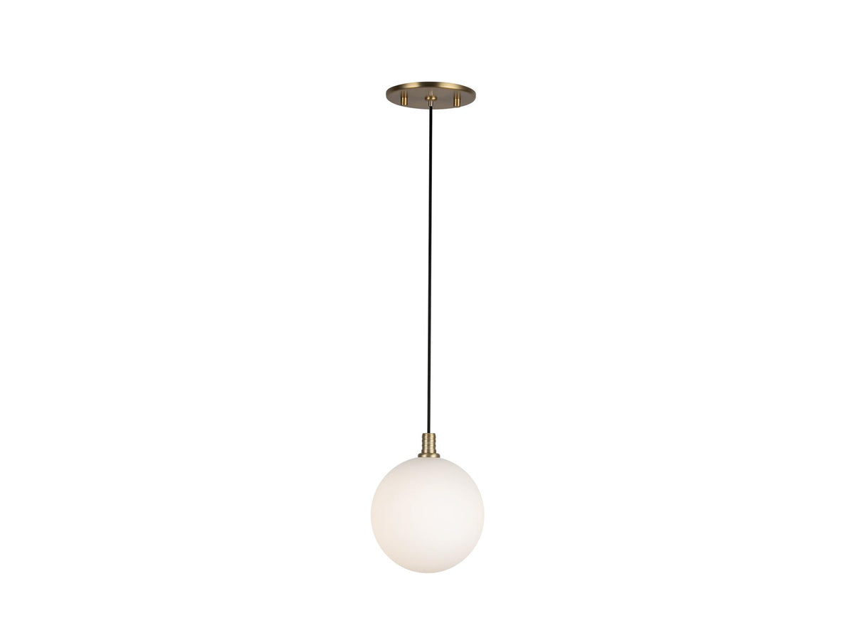 Bolla Pendant – Brushed Gold/Opal Glass