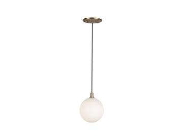 Bolla Pendant – Brushed Gold/Opal Glass