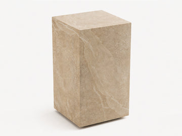 Plinth Side Table – Faux Travertine – view 3