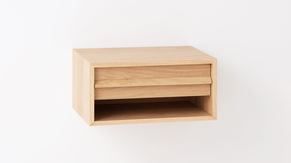 Marcel Open Shelf Floating Nightstand – Oak – view 2