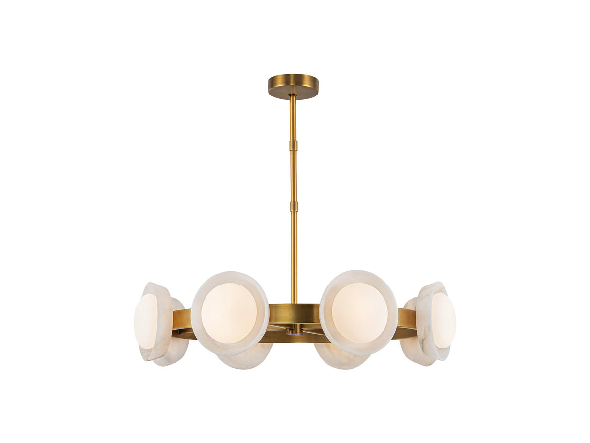 Alonso Chandelier – 37" / Vintage Brass/Alabaster
