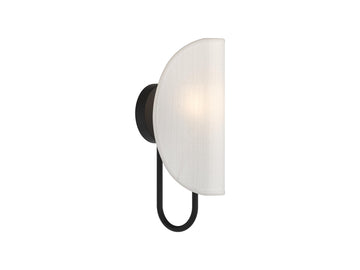 Seno Wall Light – Matte Black/White Cotton Fabric