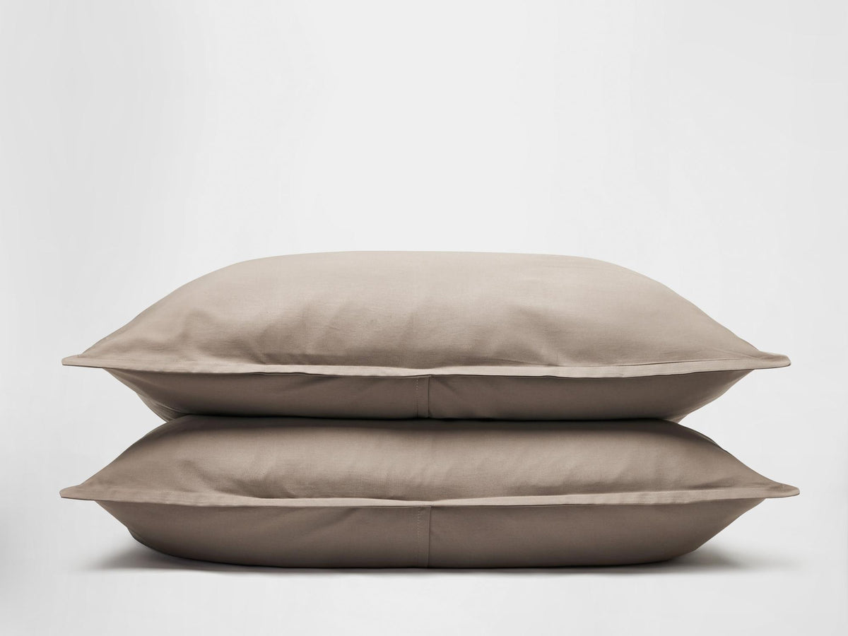 Silk & Snow Egyptian Cotton Sham Set – Standard / Driftwood