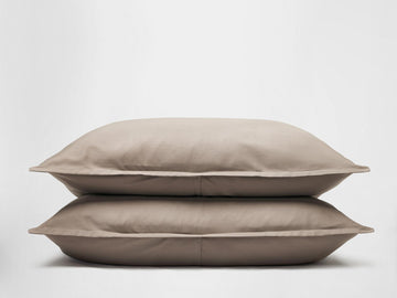 Silk & Snow Egyptian Cotton Sham Set – Standard / Driftwood