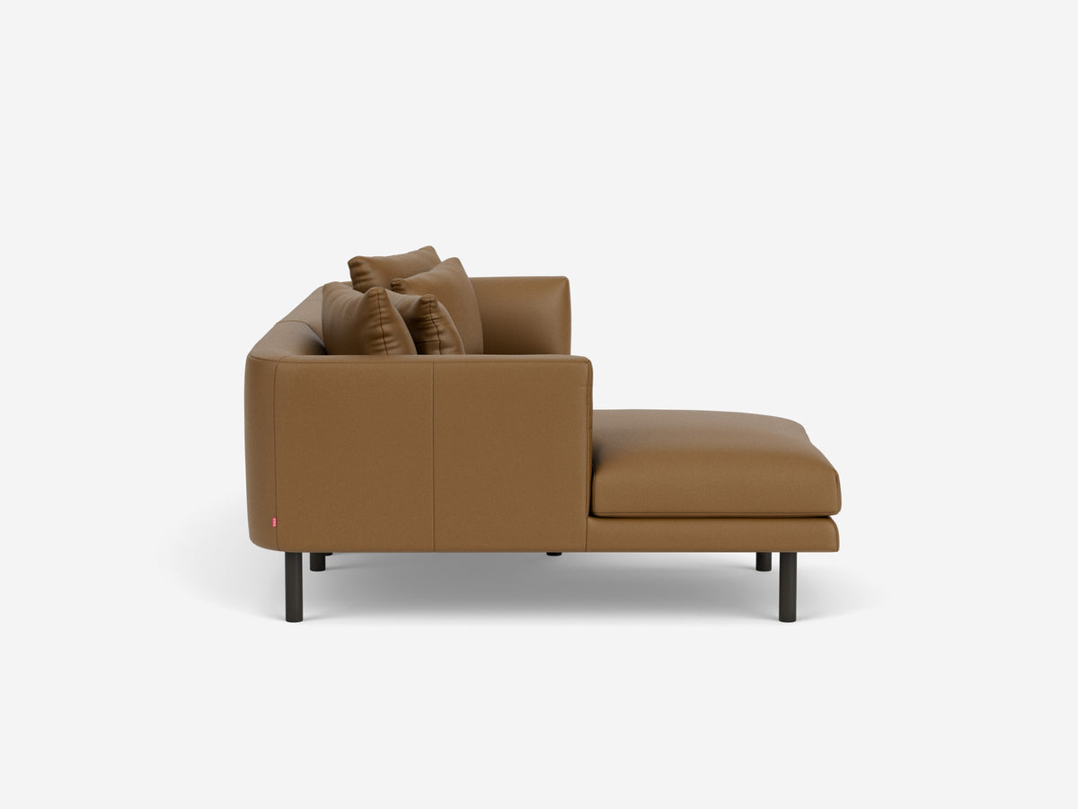 Rein Toast with Black Ash Legs - Left Hand Facing Chaise