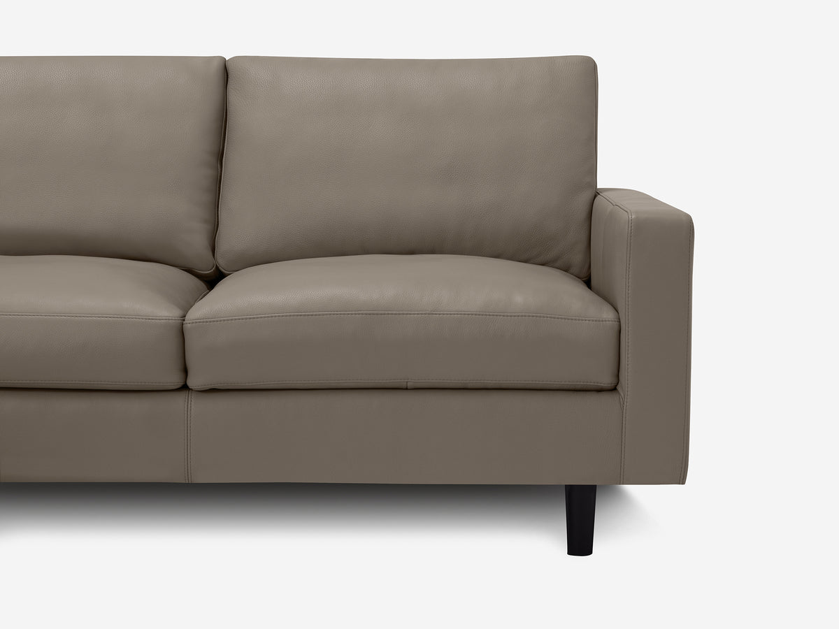 Donna Grey with Black Ash Legs - Left Hand Facing Backless Chaise
