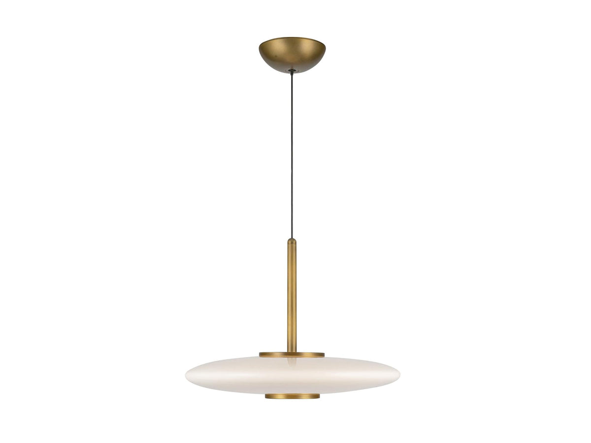 Kyoto Pendant – Vintage Brass/Glossy Opal Glass