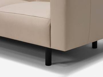 Paloma Hemp Leather - Left Hand Facing Chaise - Black Peg Legs