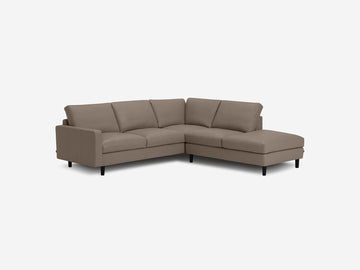 Donna Grey with Black Ash Legs - Right Hand Facing Backless Chaise