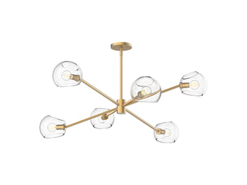 Willow Chandelier – 37" / Brushed Gold/Clear Glass