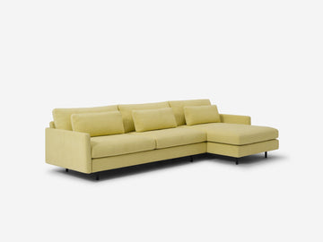 Maria Lemon - Deep Seat Depth - 39" Seat Width - Narrow Arms - Metal Tube Legs